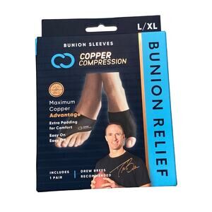 Bunion Sleeves, Copper Compression, L/XL unisex, NIB